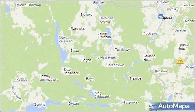 mapa Czajki-Błoto, Czajki-Błoto na mapie Targeo