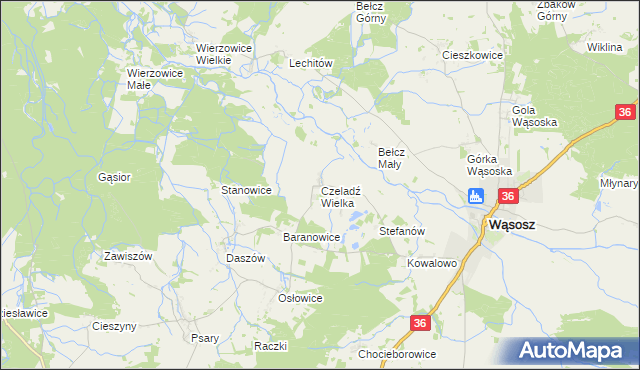 mapa Czeladź Wielka, Czeladź Wielka na mapie Targeo