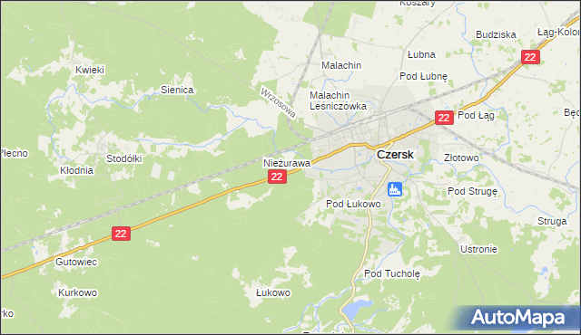 mapa Czersk powiat chojnicki, Czersk powiat chojnicki na mapie Targeo