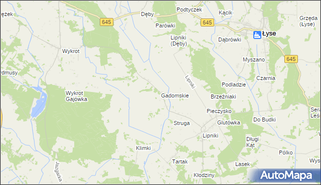 mapa Gadomskie, Gadomskie na mapie Targeo
