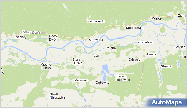 mapa Gaj gmina Przytoczna, Gaj gmina Przytoczna na mapie Targeo