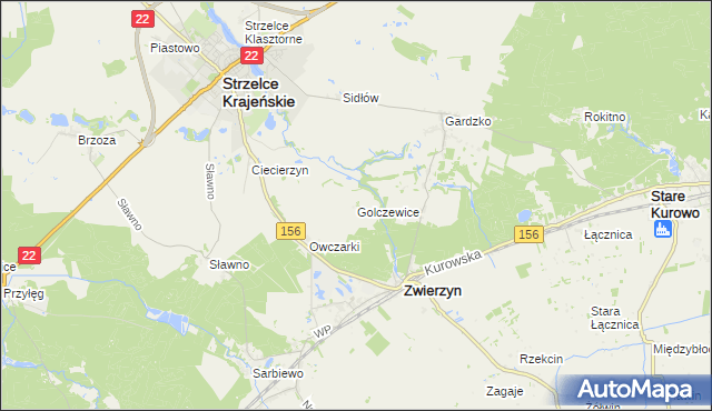 mapa Golczewice, Golczewice na mapie Targeo