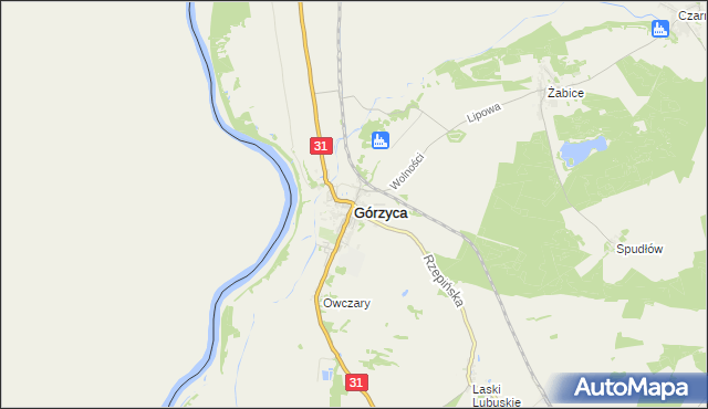 mapa Górzyca powiat słubicki, Górzyca powiat słubicki na mapie Targeo