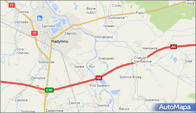 mapa Grabowiec gmina Radymno, Grabowiec gmina Radymno na mapie Targeo