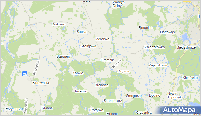 mapa Gromnik gmina Połczyn-Zdrój, Gromnik gmina Połczyn-Zdrój na mapie Targeo