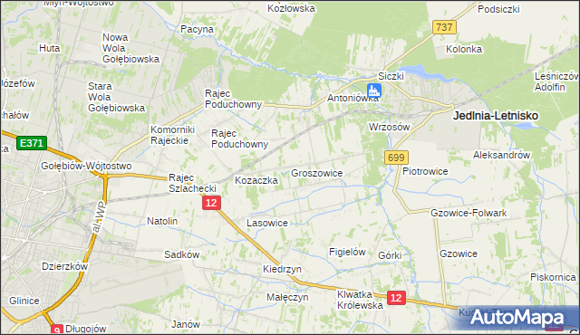 mapa Groszowice, Groszowice na mapie Targeo