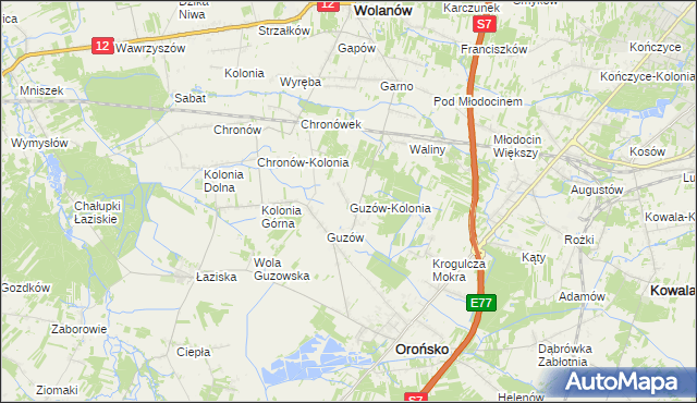 mapa Guzów-Kolonia, Guzów-Kolonia na mapie Targeo