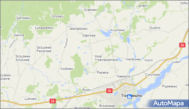 mapa Huta Trzemeszeńska, Huta Trzemeszeńska na mapie Targeo