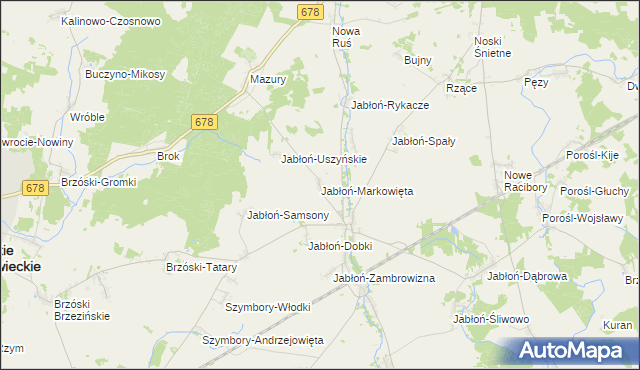 mapa Jabłoń-Markowięta, Jabłoń-Markowięta na mapie Targeo