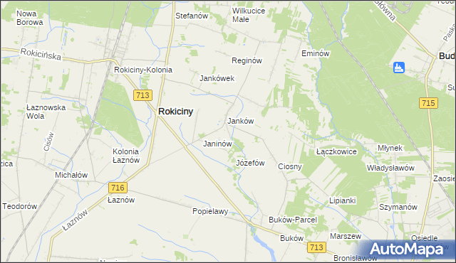 mapa Janków Trzeci gmina Rokiciny, Janków Trzeci gmina Rokiciny na mapie Targeo