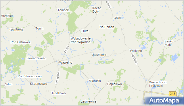 mapa Jaszkowo gmina Sośno, Jaszkowo gmina Sośno na mapie Targeo