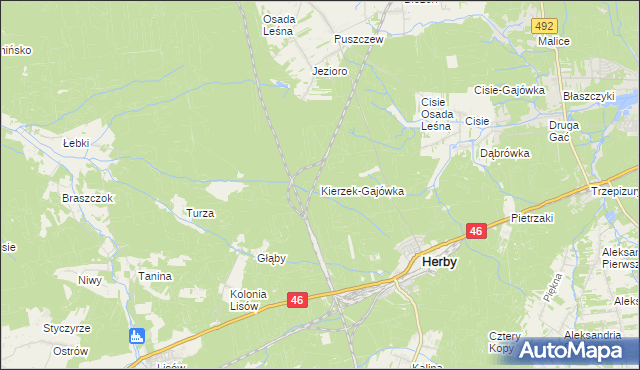 mapa Kierzek-Gajówka, Kierzek-Gajówka na mapie Targeo