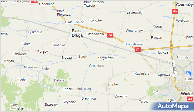 mapa Kopydłówek, Kopydłówek na mapie Targeo