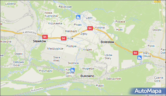 mapa Krążek, Krążek na mapie Targeo