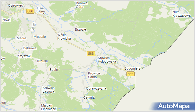 mapa Krowica Hołodowska, Krowica Hołodowska na mapie Targeo