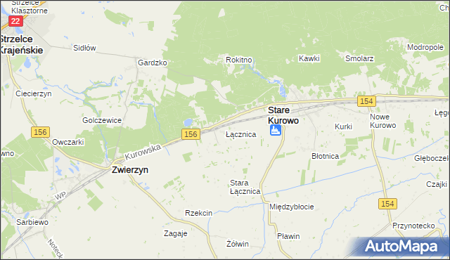 mapa Łącznica, Łącznica na mapie Targeo