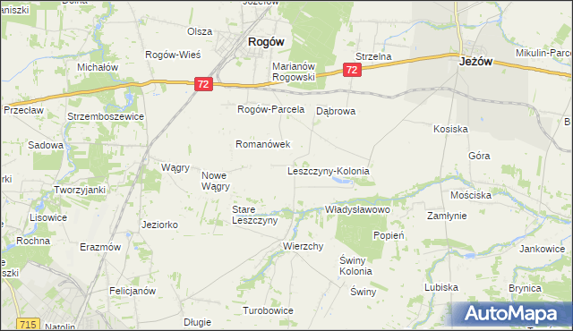 mapa Leszczyny-Kolonia, Leszczyny-Kolonia na mapie Targeo