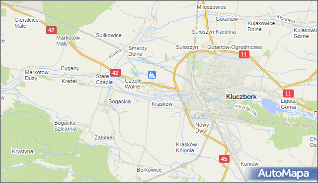 mapa Ligota Dolna gmina Kluczbork, Ligota Dolna gmina Kluczbork na mapie Targeo