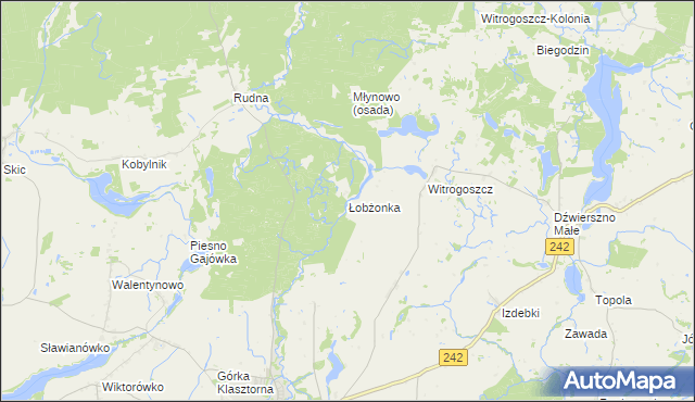 mapa Łobżonka, Łobżonka na mapie Targeo