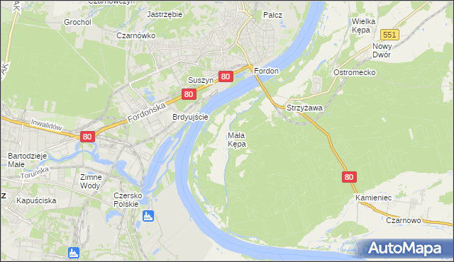 mapa Mała Kępa, Mała Kępa na mapie Targeo