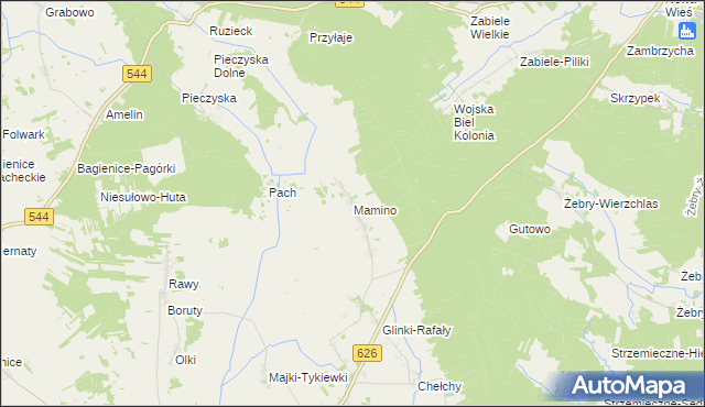 mapa Mamino, Mamino na mapie Targeo