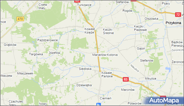 mapa Marianów-Kolonia, Marianów-Kolonia na mapie Targeo