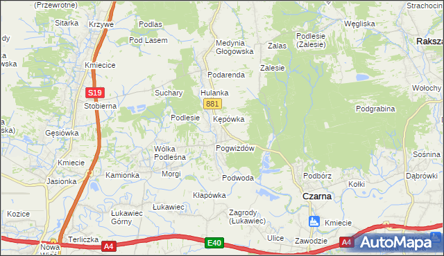 mapa Medynia Łańcucka, Medynia Łańcucka na mapie Targeo