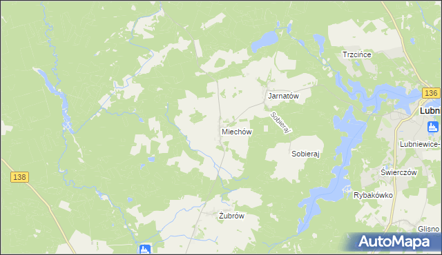 mapa Miechów gmina Sulęcin, Miechów gmina Sulęcin na mapie Targeo