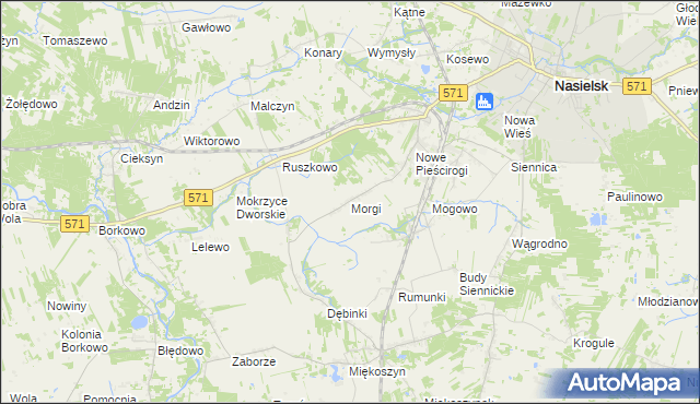 mapa Morgi gmina Nasielsk, Morgi gmina Nasielsk na mapie Targeo