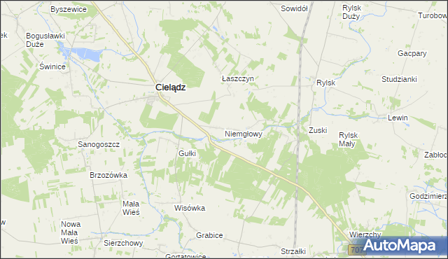 mapa Niemgłowy, Niemgłowy na mapie Targeo