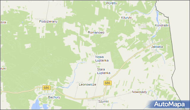mapa Nowa Łuplanka, Nowa Łuplanka na mapie Targeo