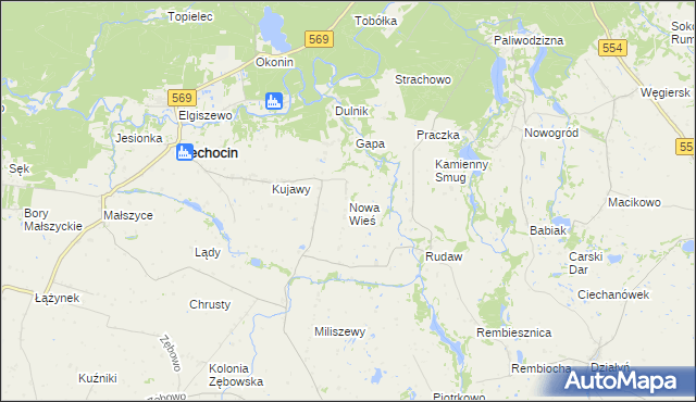 mapa Nowa Wieś gmina Ciechocin, Nowa Wieś gmina Ciechocin na mapie Targeo