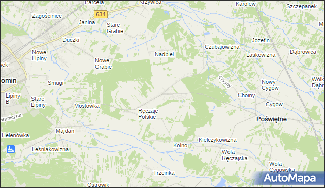 mapa Nowe Ręczaje, Nowe Ręczaje na mapie Targeo