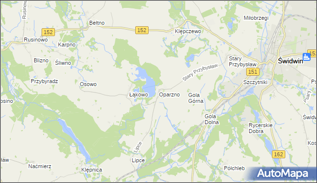 mapa Oparzno, Oparzno na mapie Targeo