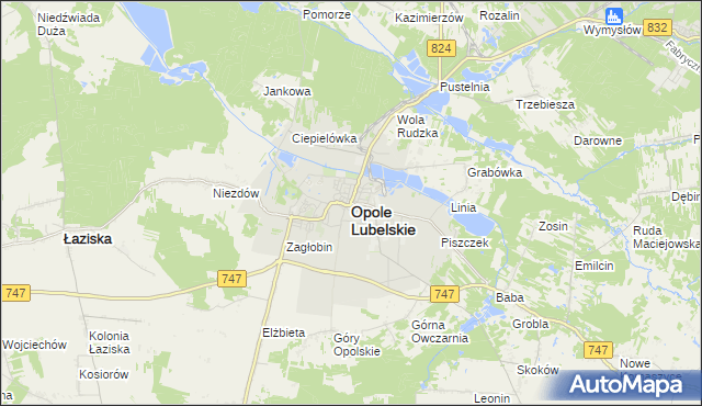 mapa Opole Lubelskie, Opole Lubelskie na mapie Targeo