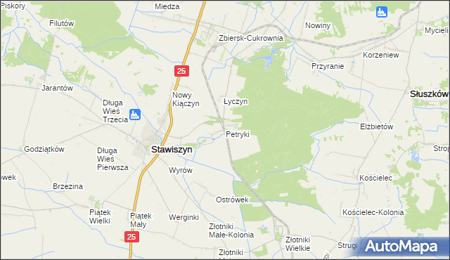 mapa Petryki, Petryki na mapie Targeo