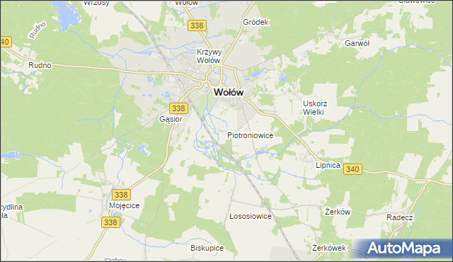 mapa Piotroniowice, Piotroniowice na mapie Targeo