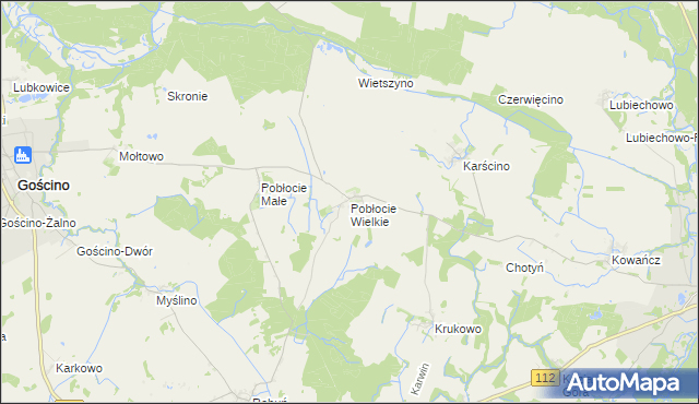 mapa Pobłocie Wielkie, Pobłocie Wielkie na mapie Targeo