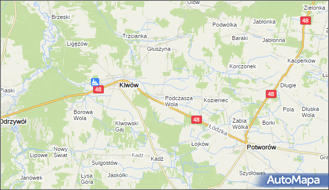 mapa Podczasza Wola, Podczasza Wola na mapie Targeo