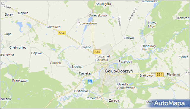 mapa Podzamek Golubski, Podzamek Golubski na mapie Targeo