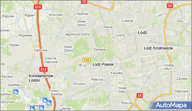 mapa Polesie gmina Łódź, Polesie gmina Łódź na mapie Targeo