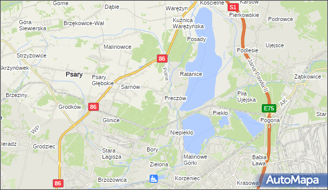 mapa Preczów, Preczów na mapie Targeo