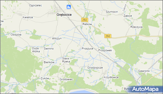 mapa Proszyce, Proszyce na mapie Targeo