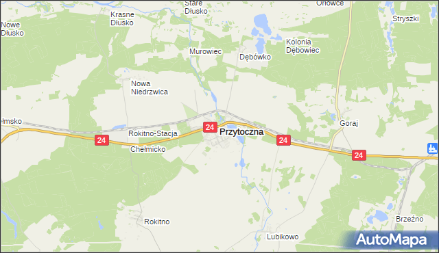 mapa Przytoczna, Przytoczna na mapie Targeo