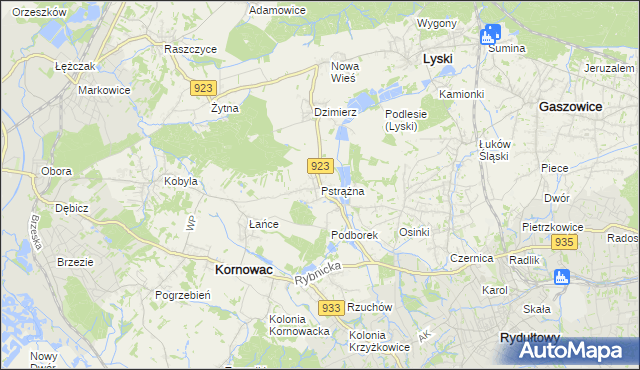 mapa Pstrążna, Pstrążna na mapie Targeo