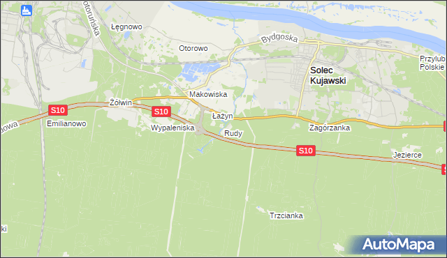 mapa Rudy gmina Solec Kujawski, Rudy gmina Solec Kujawski na mapie Targeo