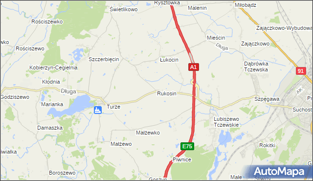 mapa Rukosin, Rukosin na mapie Targeo