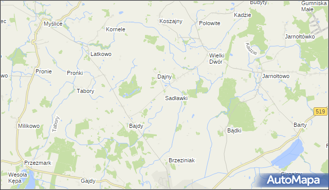 mapa Sadławki, Sadławki na mapie Targeo