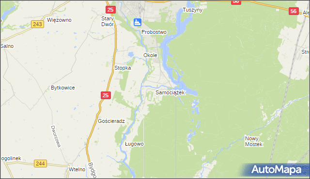 mapa Samociążek, Samociążek na mapie Targeo