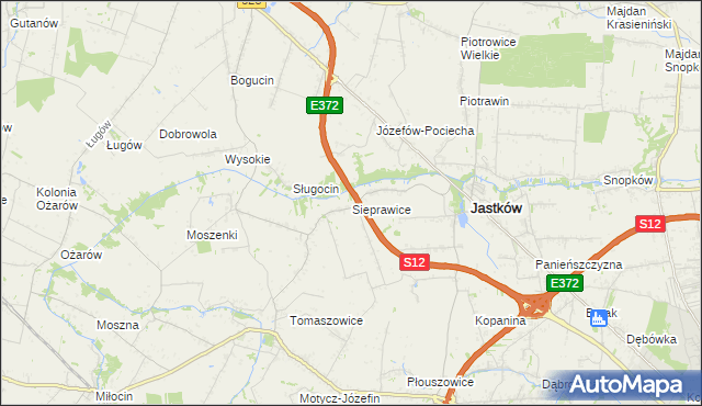 mapa Sieprawice, Sieprawice na mapie Targeo